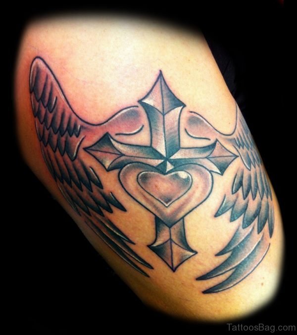 Cross Tattoo On Thigh