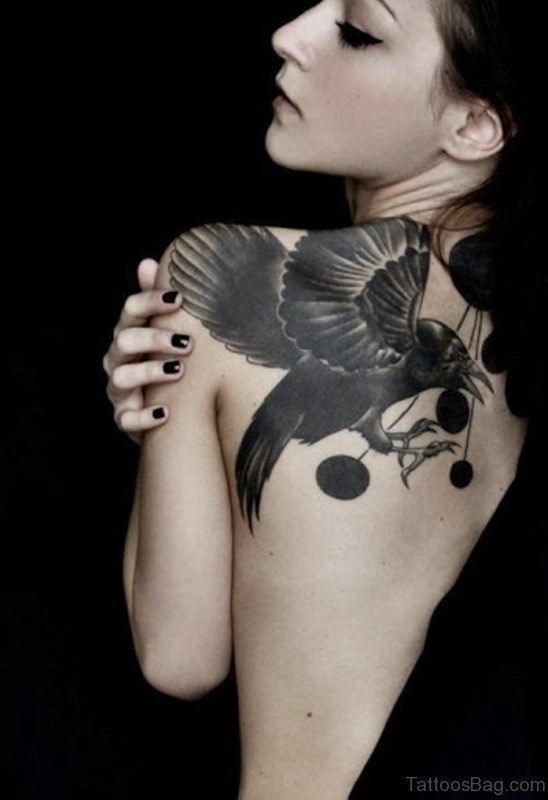 Crow Tattoo On Back 1