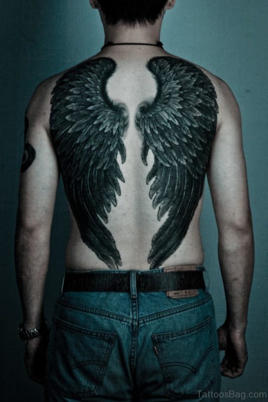 Crow wings Tattoo On BAck