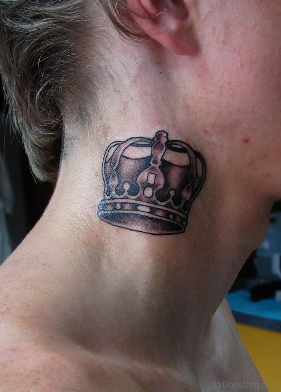 Crown Tattoo Design On Neck