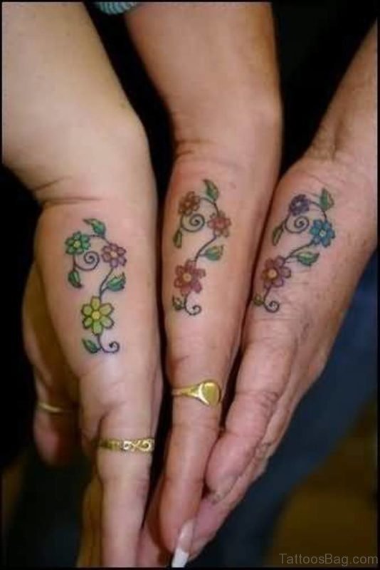 Cute Flowers Tattoo On Hand