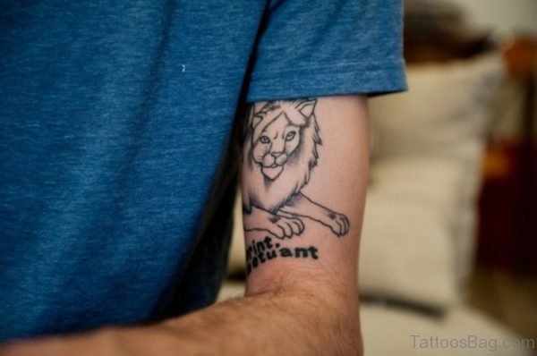 Cute Lion Tattoo On Arm