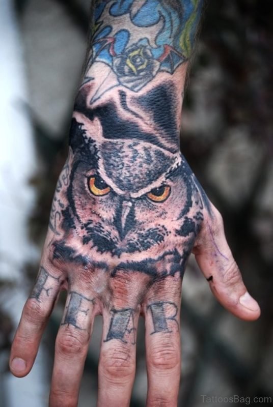 Cute Owl Tattoo Design