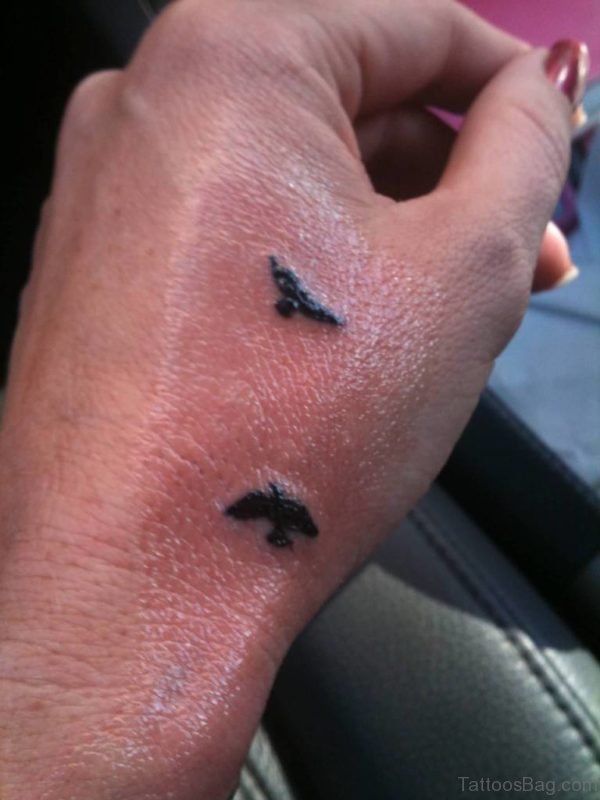 Cute Small Birds Tattoo For Hand
