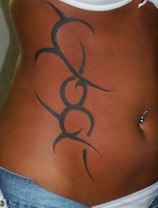 Cute Tribal Tattoo On stomach 