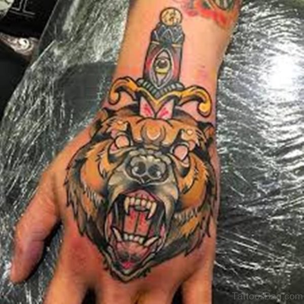 Dagger And Bear Tattoo