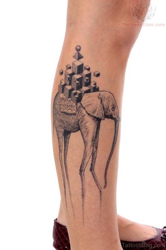 Dali Elephant Designer Tattoo