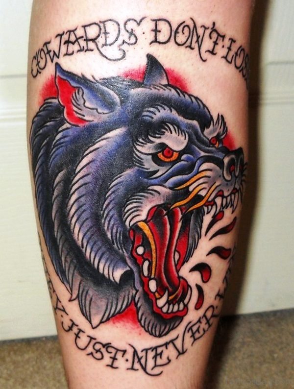 Dangerous Alpha Wolf Tattoo On Shoulder