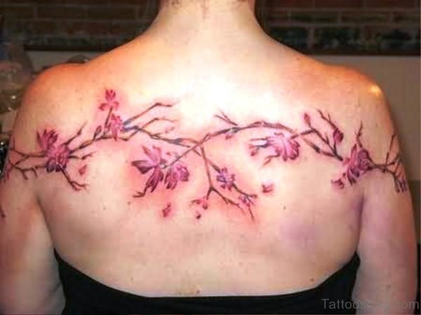 Dazzling Vine Tattoo On Back