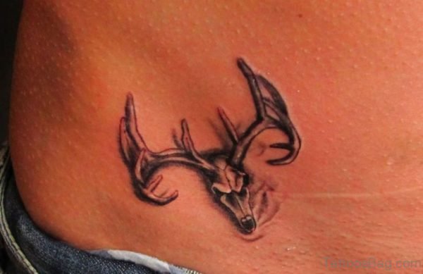 Deer Tattoo On Waist 