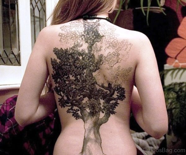 Delightful Tree Tattoo On Back