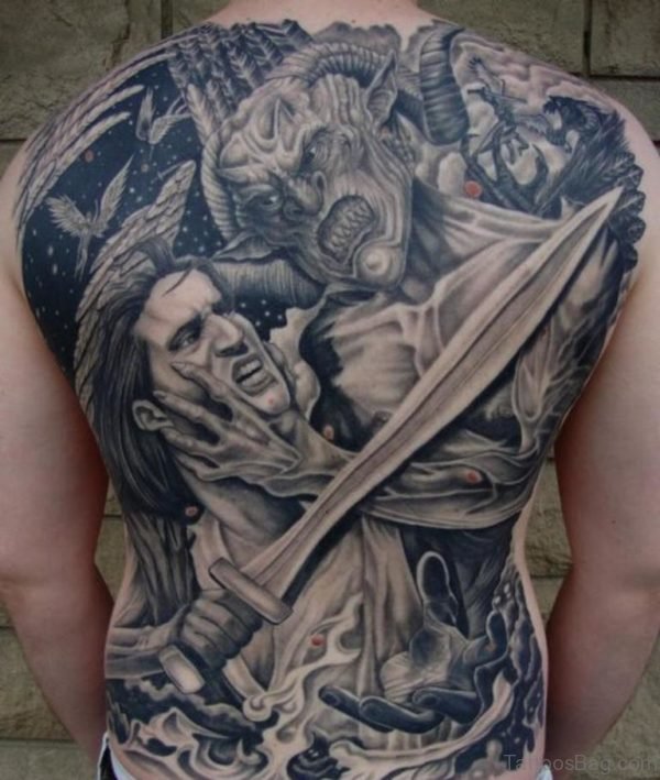 Demon And Warrior Tattoo 