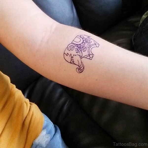 Designer Elephant Tattoo On Forearm