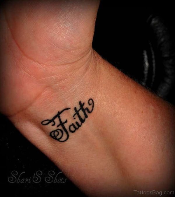 Designer Faith Tattoo On Wrist 