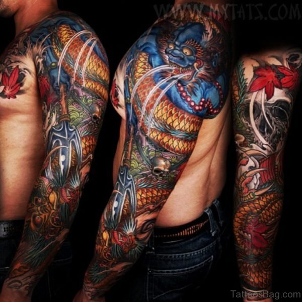 Devil Tattoo On Full Sleeve 