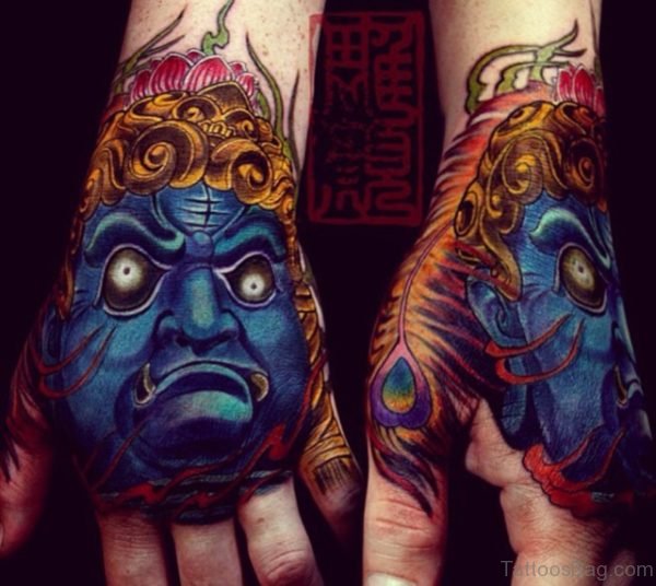 Devil Tattoo On Hand 