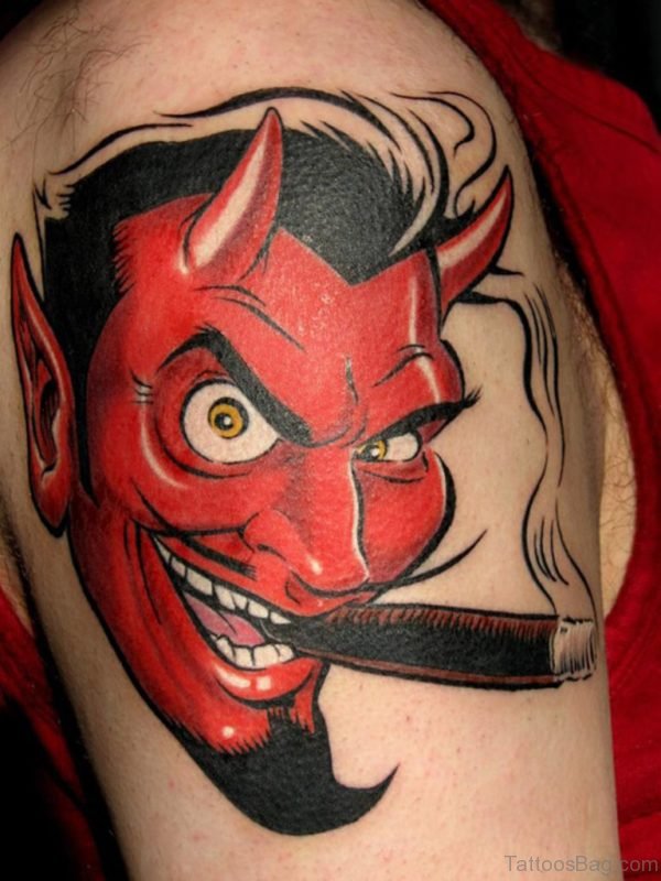 Devil Tattoo On Shoulder 