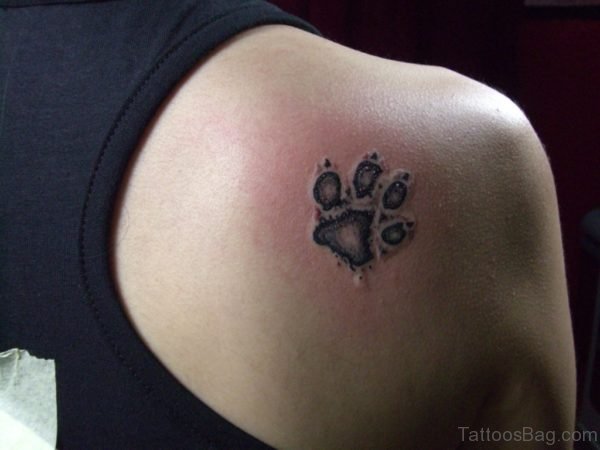 Dog Paw Tattoo On Back