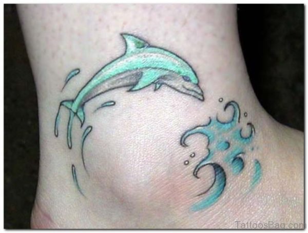 Dolphin Fish Tattoo Design On Ankle