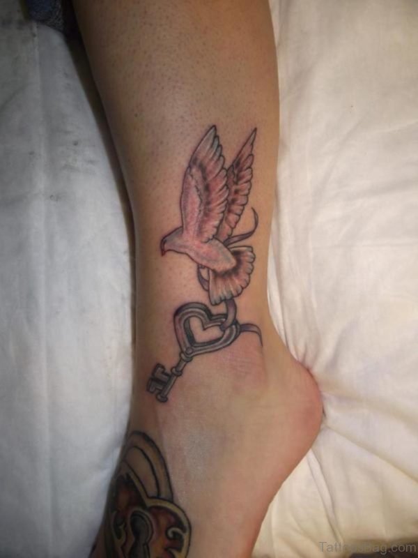 Dove And key Tattoo