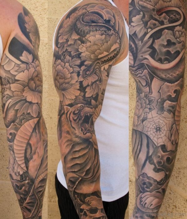 Dragon Tattoo Design On Full Sleeve