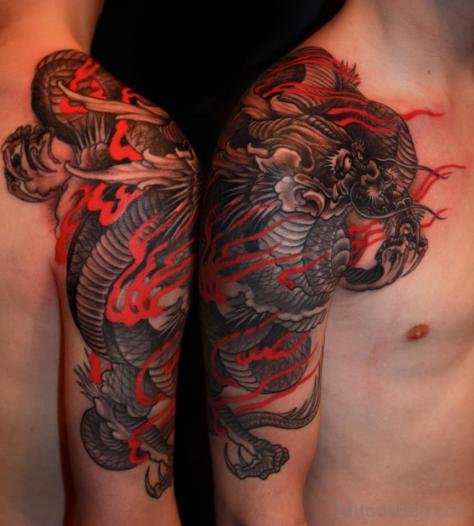 Dragon Tattoo Design On Half Sleeve 