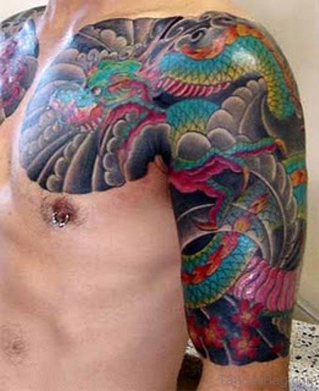 Dragon Tattoo On Chest