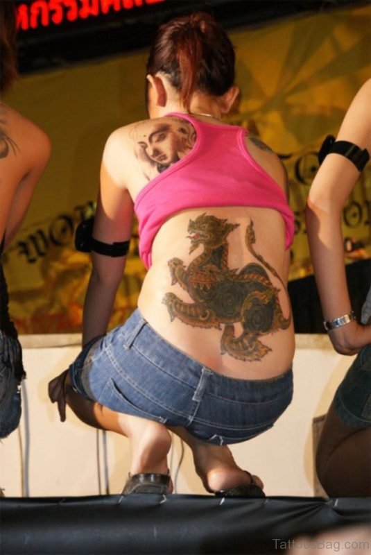 Dragon Tattoo On Lower Back 