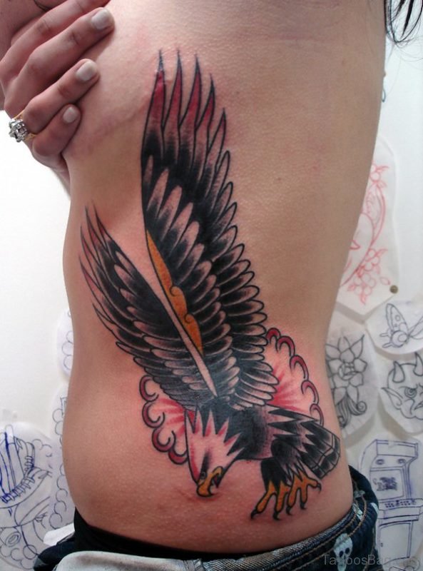 Eagle Tattoo Design On Rib