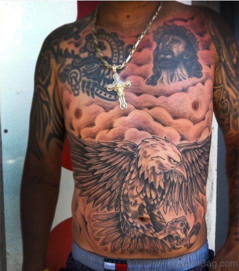 Eagle Tattoo Design On Stomach