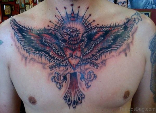 Eagle Tattoo On Chest.