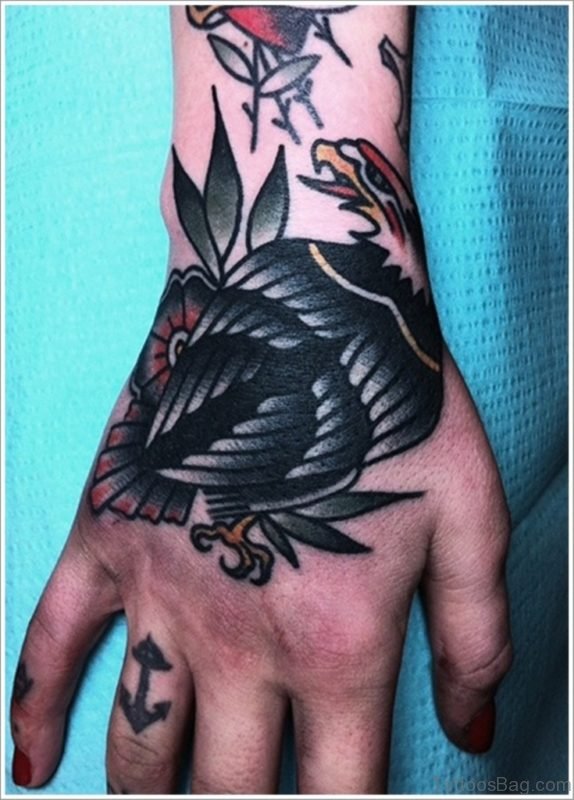 Eagle Tattoo On Hand 