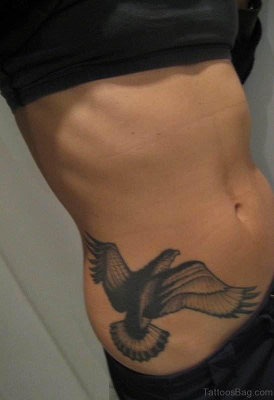 Eagle Tattoo On Waist 