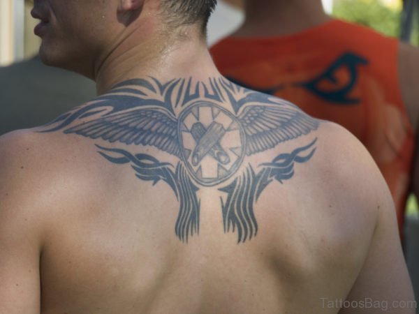 Eagle Wings Tattoo On Back 