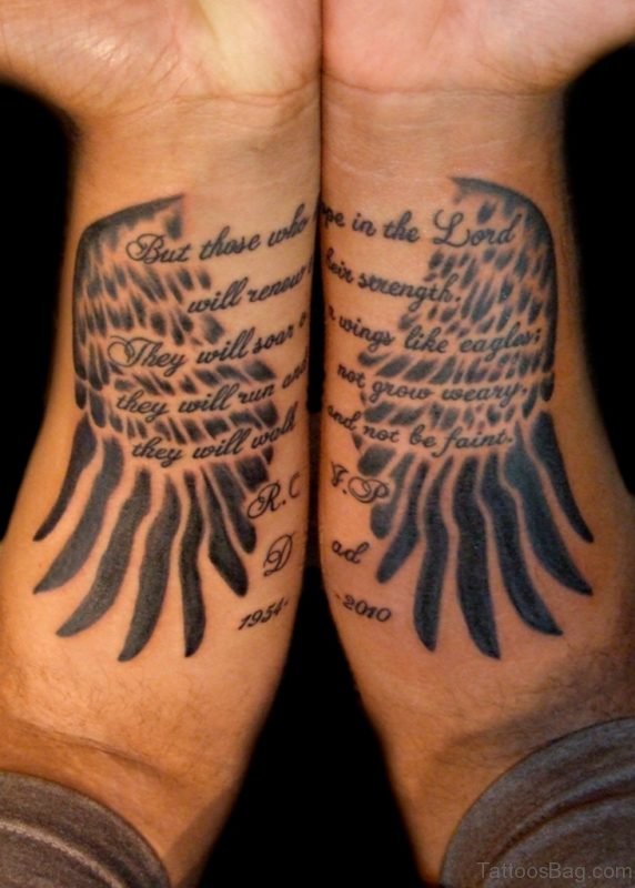 Eagle Wings Tattoo On Wrist 