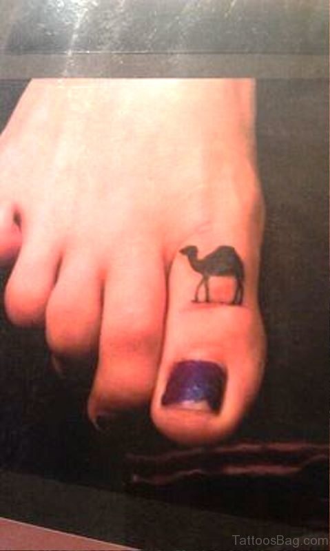 Elegant Camel Tattoo On Toe