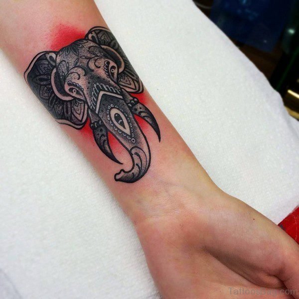 Elegant Elephant Tattoo On Forearm