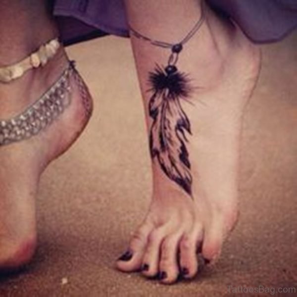 Elegant Feather Tattoo Design