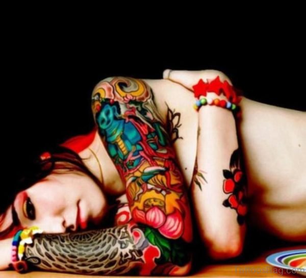 Girl Full Sleeve Tattoo 