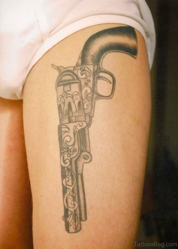 Elegant Gun Tattoo 