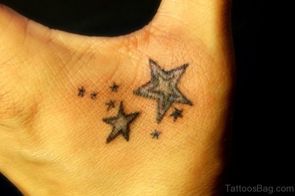 Elegant Star Tattoo On Hand