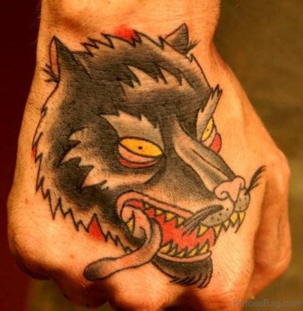 Elegant Wolf Tattoo Design
