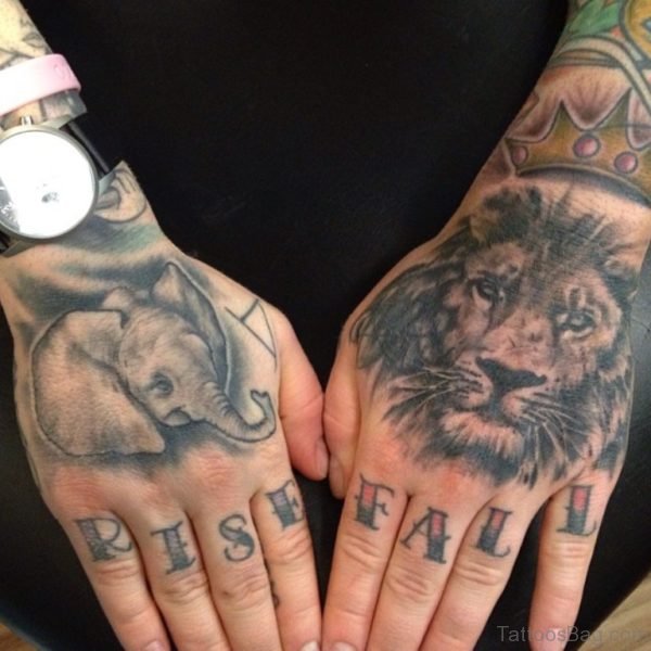 Elephant Lion Tattoo