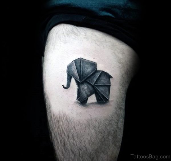 Elephant Tattoo On Thigh For Men