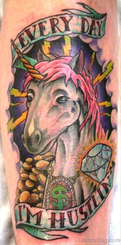 Everyday Unicorn Tattoo On Arm
