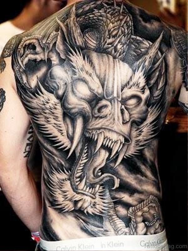Evil Tattoo On Back