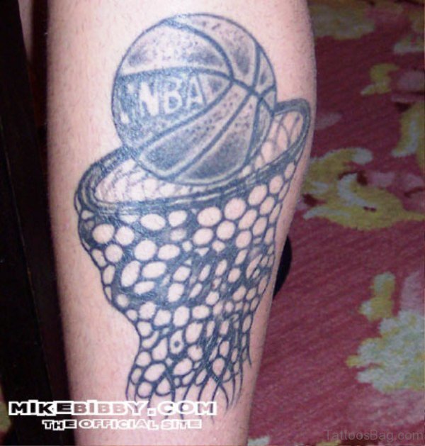 Excellent Basketball Tattoo On Shoulder