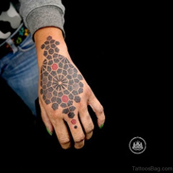 Excellent Geometric Tattoo On Hand