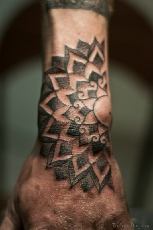 Excellent Mandala Tattoo On Wrist 