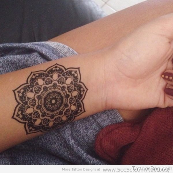 Excellent Mandala Tattoo On Wrist 